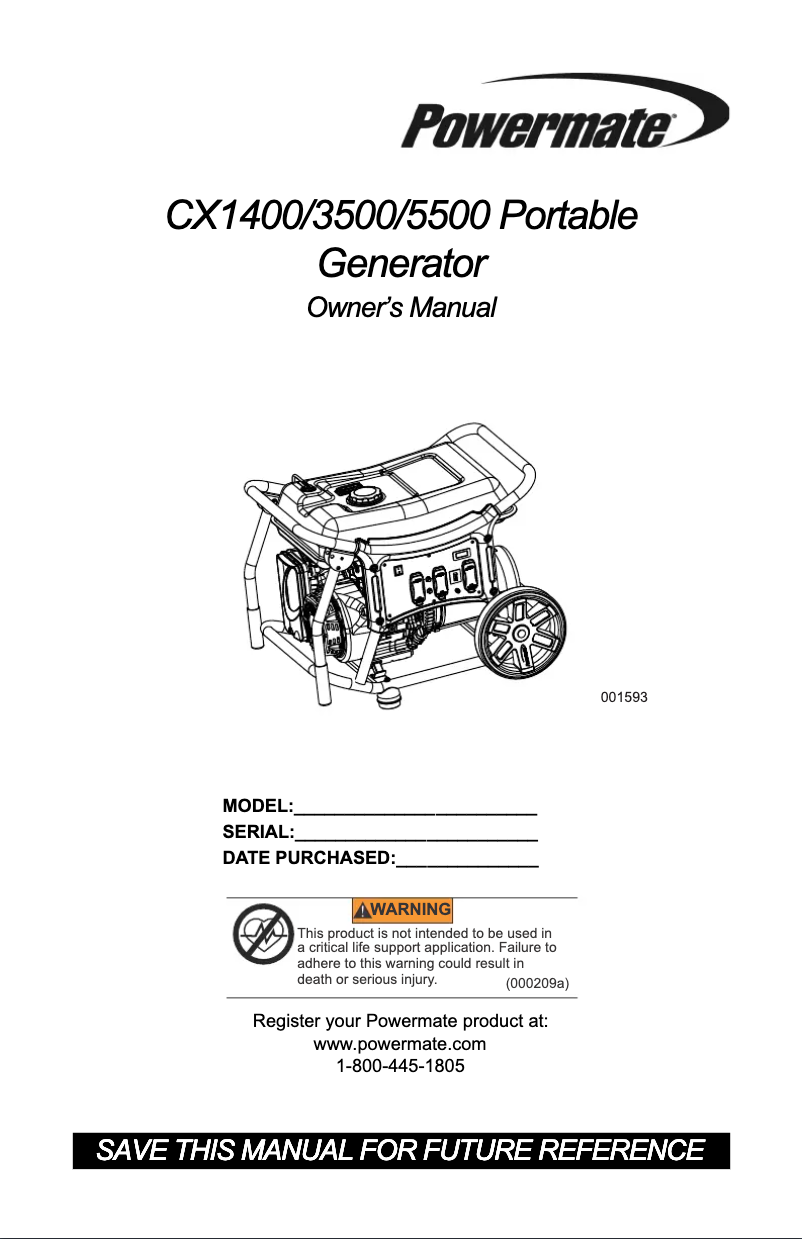 Page 1 de la notice Manuel utilisateur Powermate CX5500
