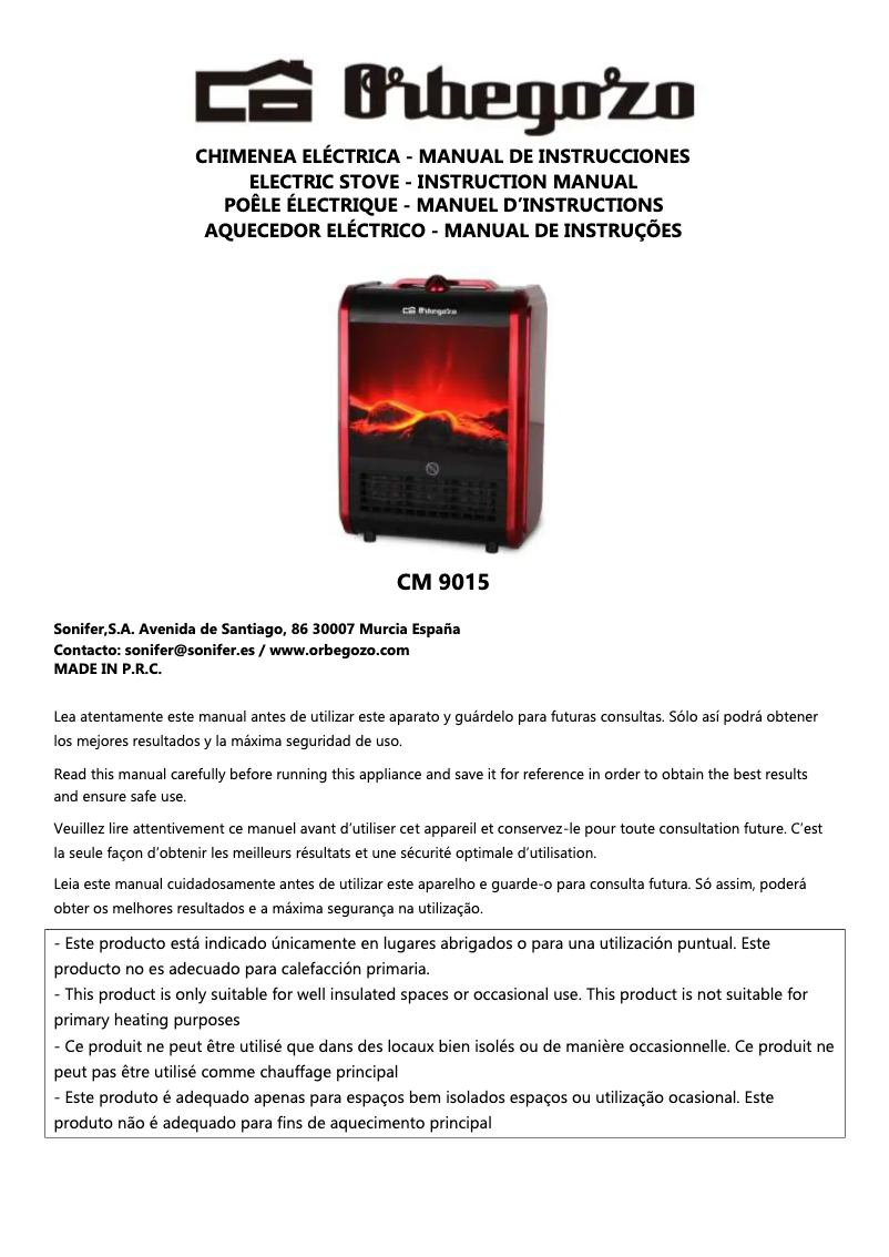 Image de la première page du manuel de l'appareil CM 9015