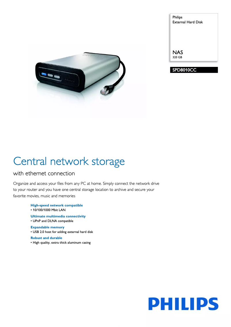 Page n°1 - Brochure Philips SPD8010CC