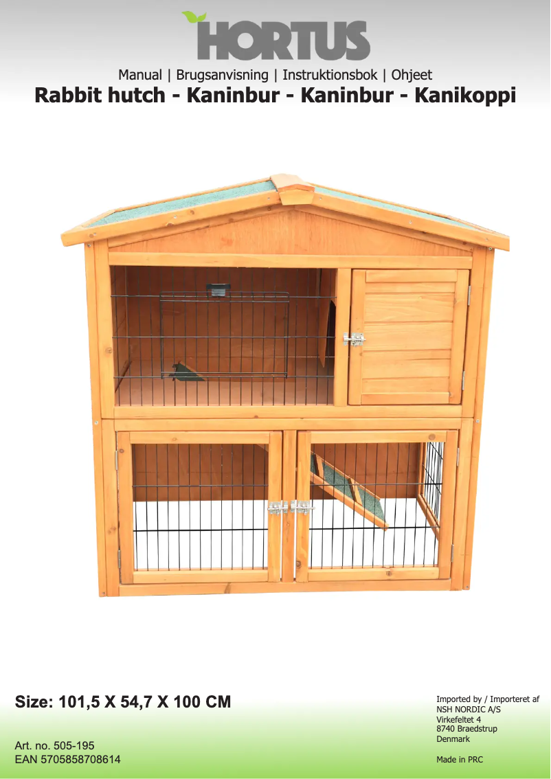 Page 1 de la notice Manuel utilisateur Hortus 505-195