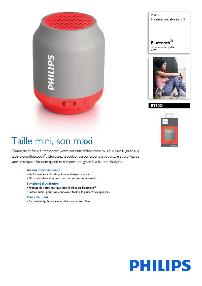 Imagen de la primera página del manual del dispositivo BT50G