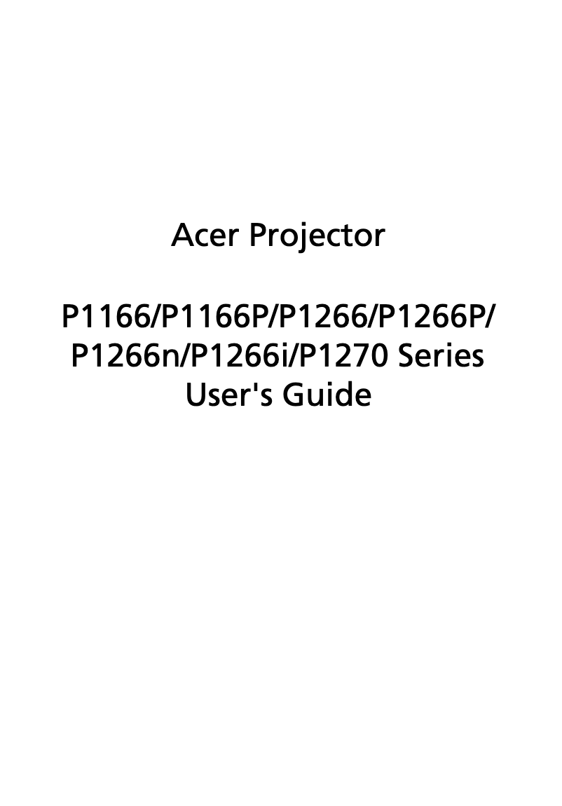 Página 1 del manual Manual de usuario Acer P1166P