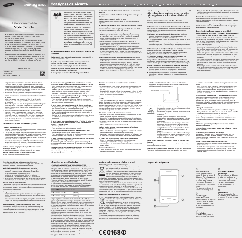 Page 1 de la notice Manuel utilisateur Samsung GT-S5220
