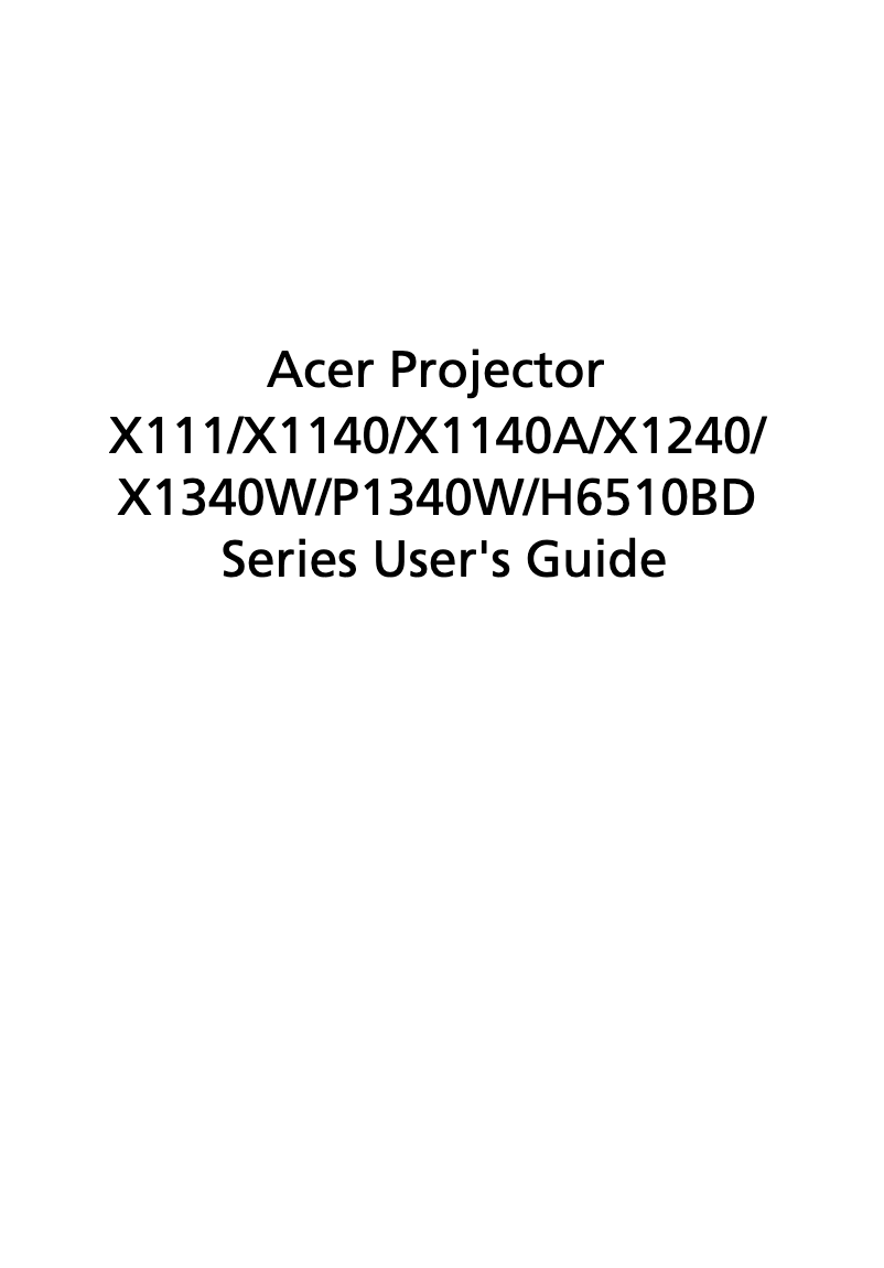Page 1 de la notice Manuel utilisateur Acer X111