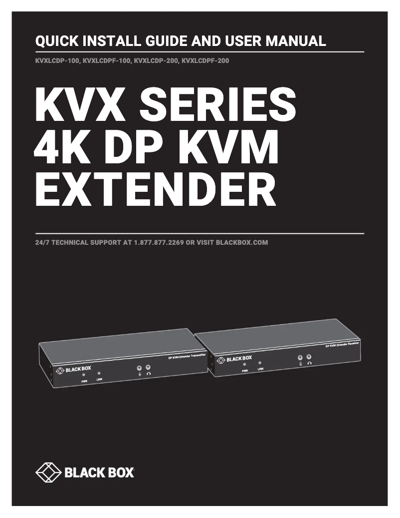 Page 1 de la notice Manuel utilisateur Black Box KVXLCDP-200