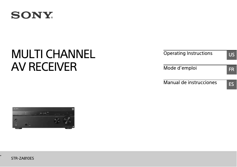 Image de la première page du manuel de l'appareil STR-ZA810ES