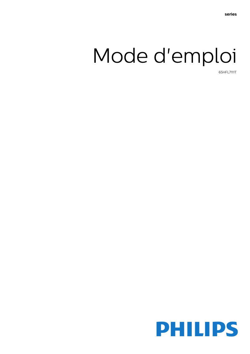 Page 1 de la notice Manuel utilisateur Philips 65HFL7111T