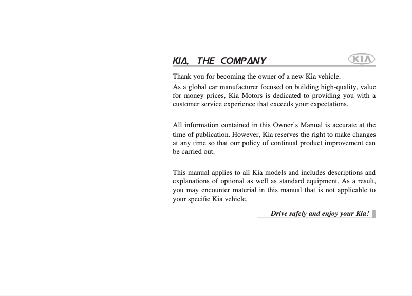 Page 1 de la notice Manuel utilisateur Kia Sedona (2013)
