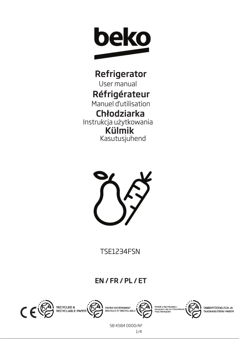 Image de la première page du manuel de l'appareil TSE1234FSN