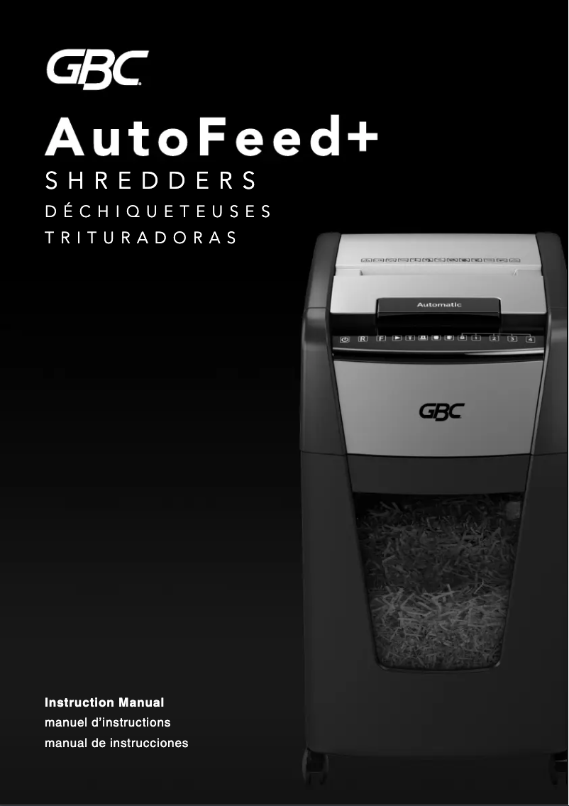 Page n°1 - Manuel utilisateur GBC AutoFeed+ 600M