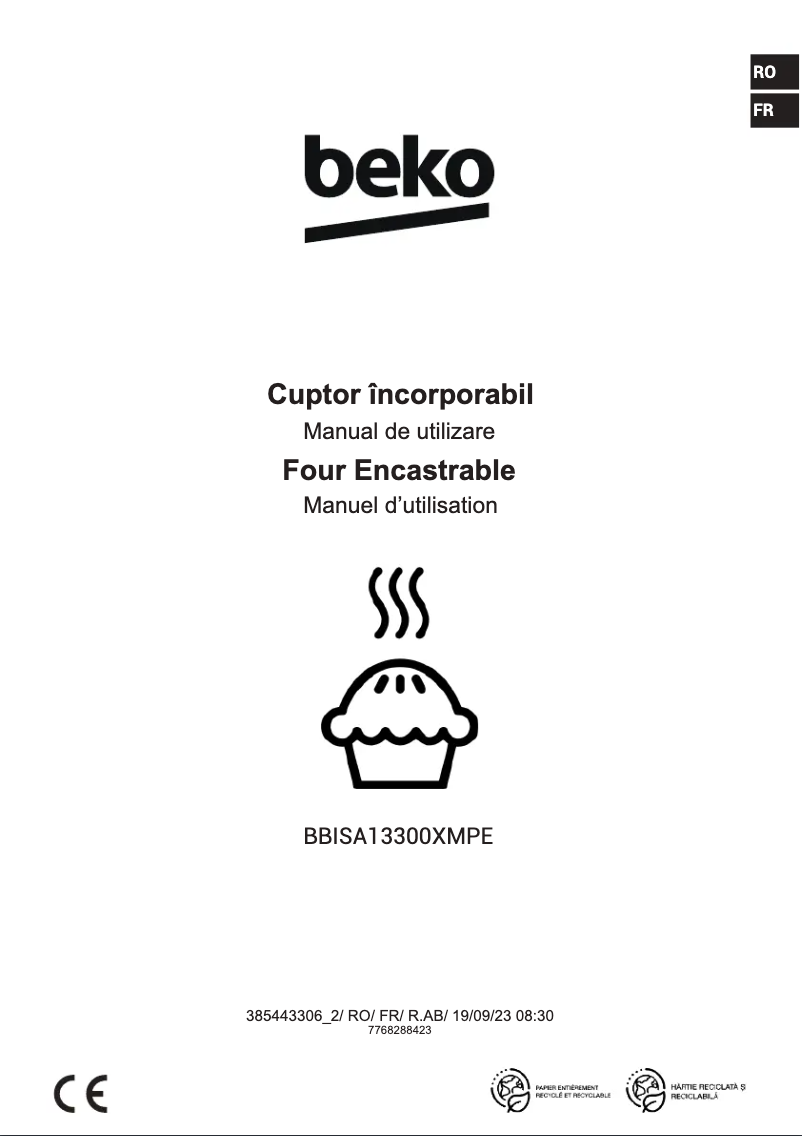 Page 1 de la notice Manuel utilisateur Beko BBISA13300XMPE