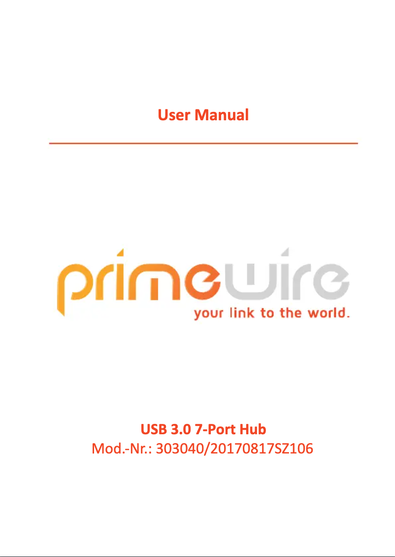 Page 1 de la notice Manuel utilisateur Primewire 303040