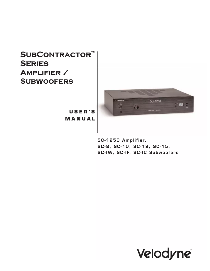 Image de la première page du manuel de l'appareil SC-8
