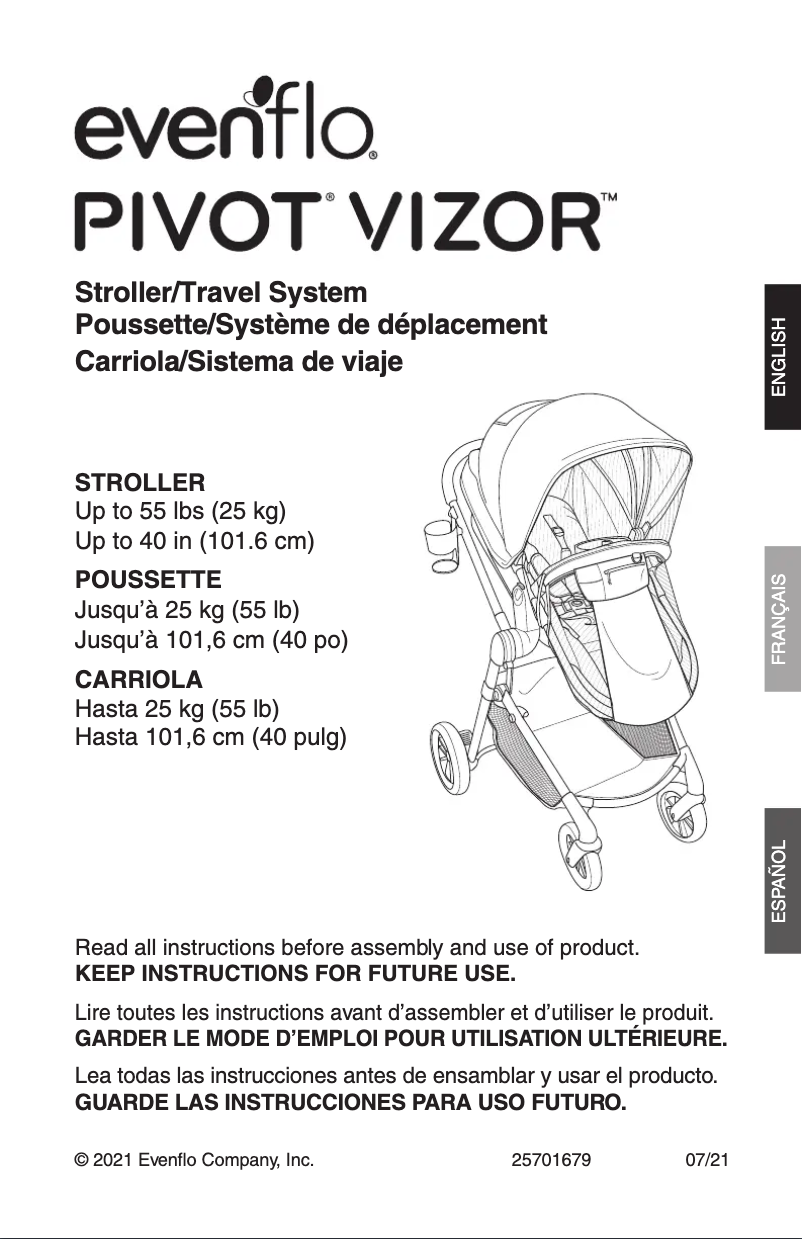 Page n°1 - Manuel utilisateur Evenflo Pivot Vizor