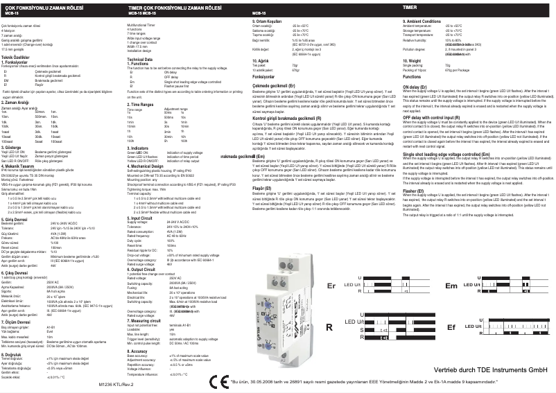 Image de la première page du manuel de l'appareil MCB-15