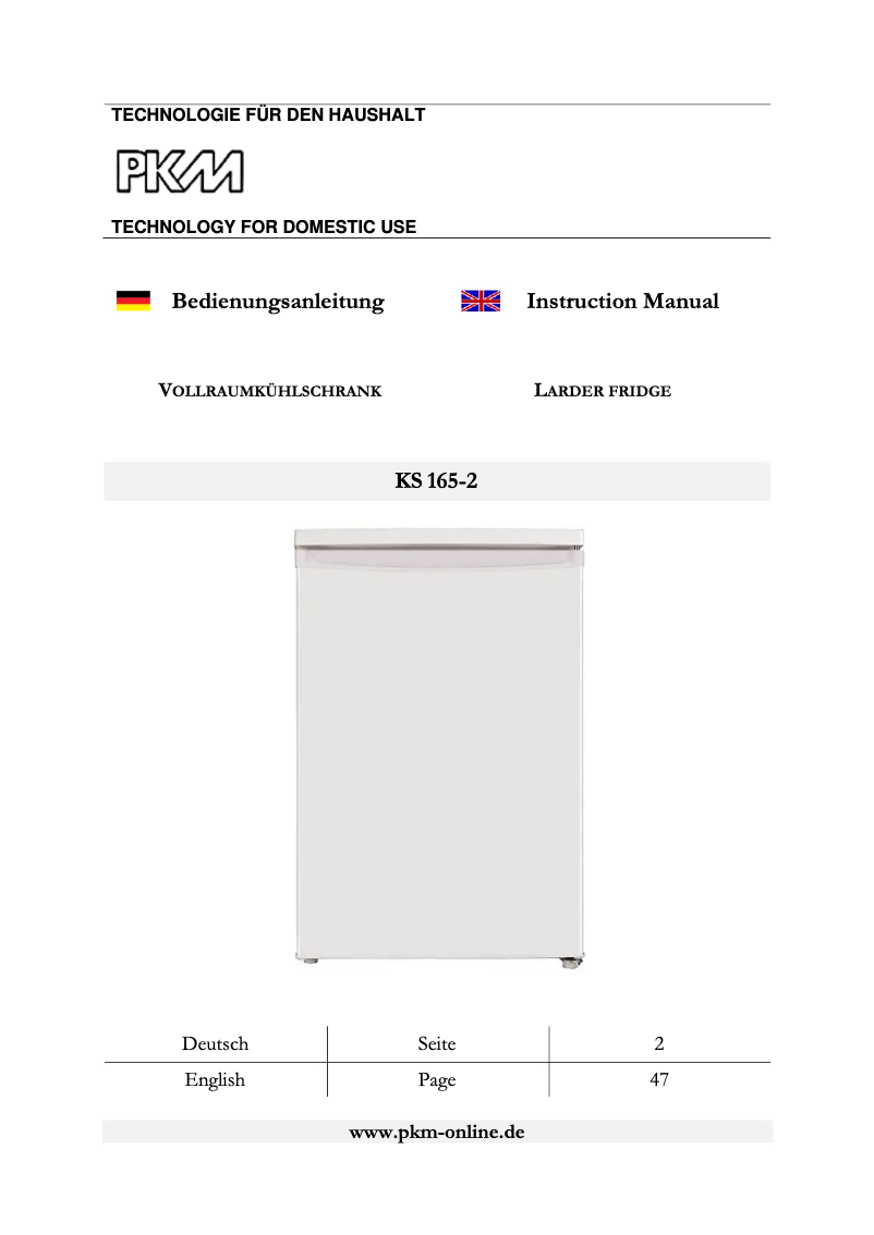 Image de la première page du manuel de l'appareil KS165-2