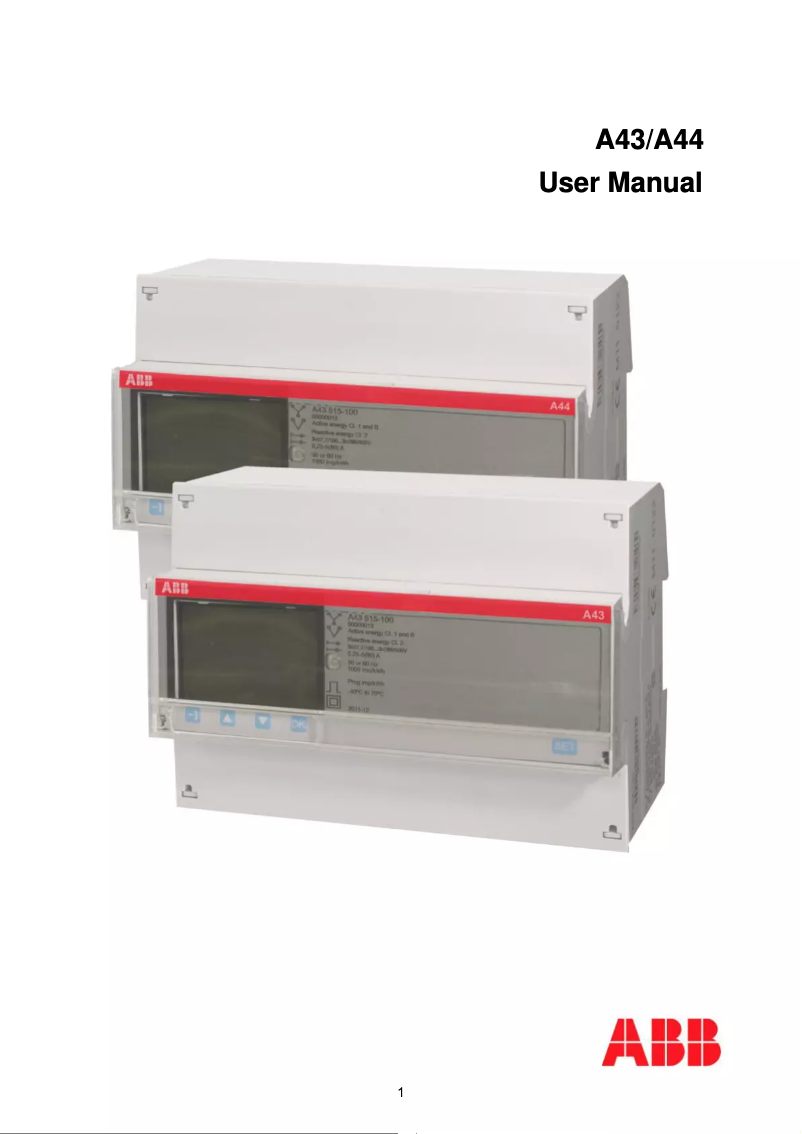 Page n°1 - Manuel utilisateur ABB A44