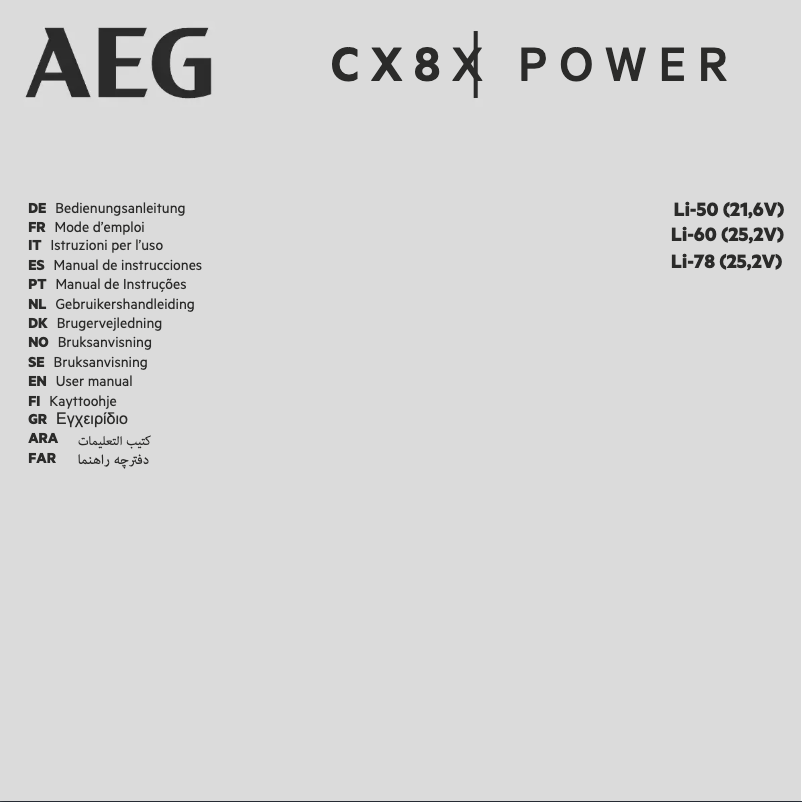 Page n°1 - Manuel utilisateur AEG CX8 X Powera