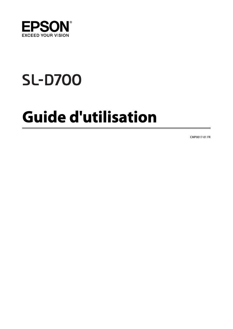 Page 1 de la notice Manuel utilisateur Epson SureLab SL-D700