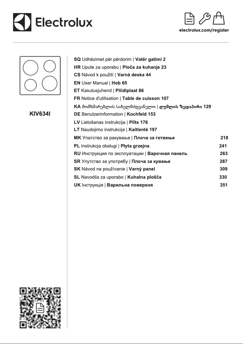 Page n°1 - Fiche technique Electrolux KIV634I