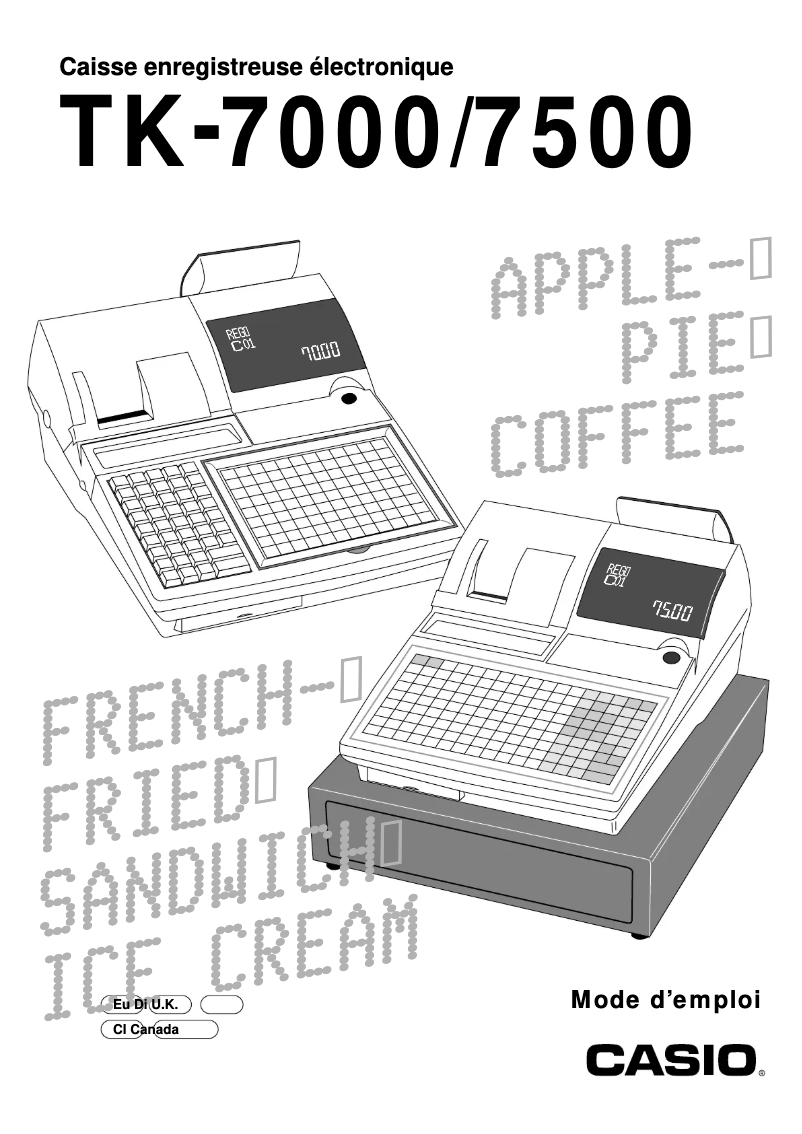 Page 1 de la notice Manuel utilisateur Casio TK-7000