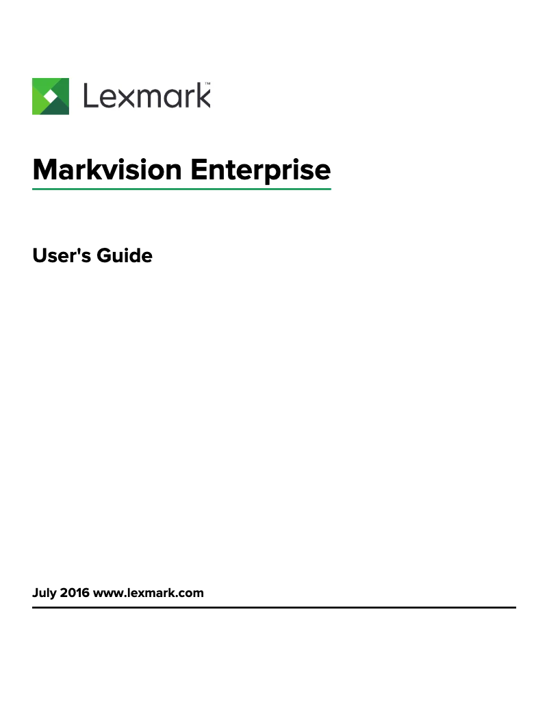 Page 1 de la notice Manuel utilisateur Lexmark Markvision Enterprise