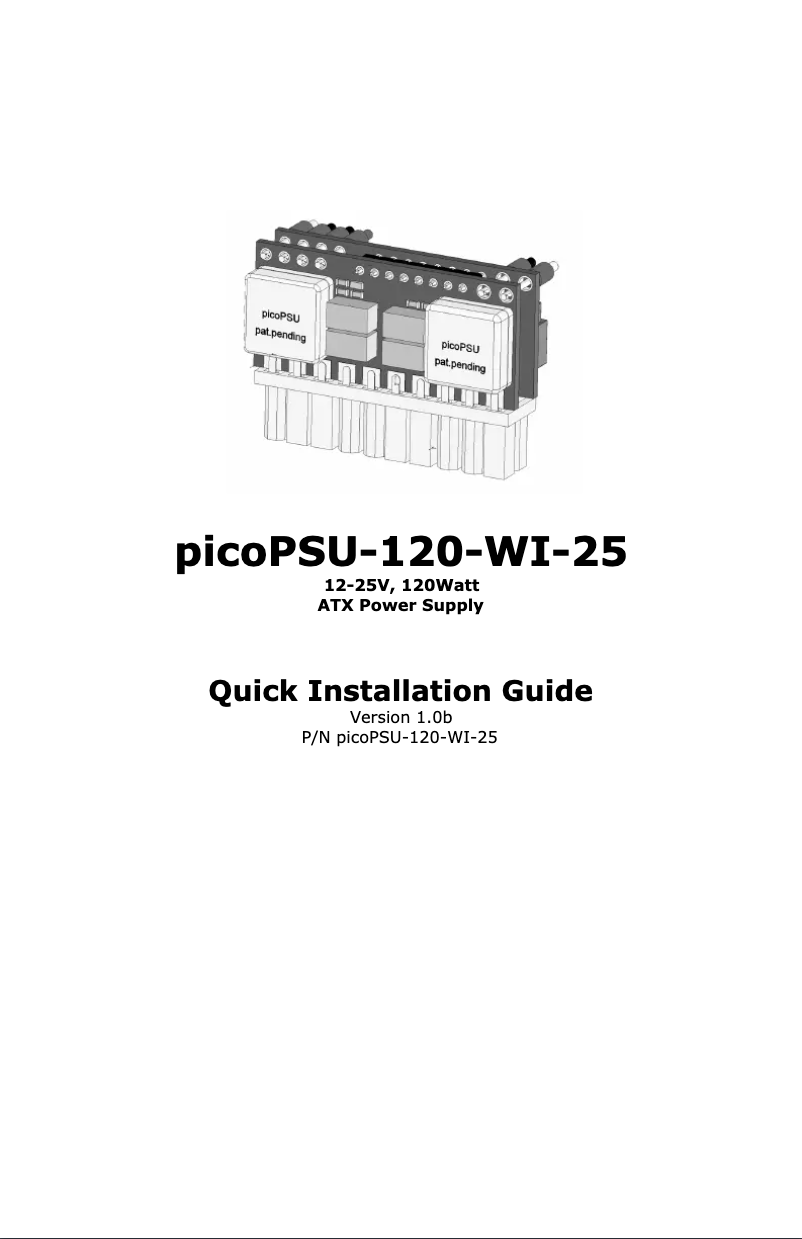 Page n°1 - Manuel utilisateur Mini-Box picoPSU-120-WI-25