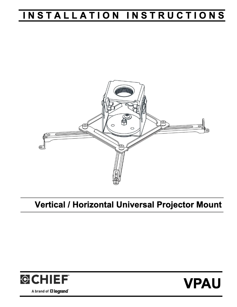 Page 1 de la notice Manuel utilisateur Chief VPAU