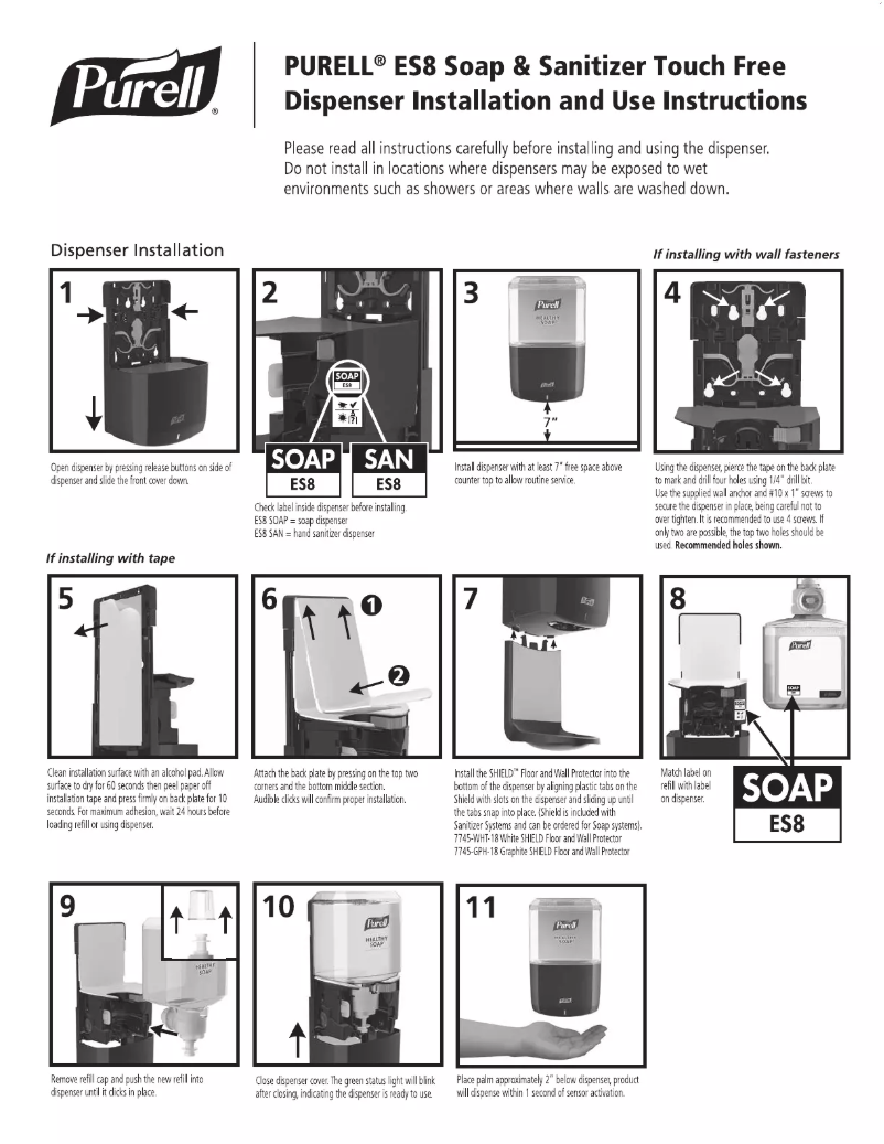 Page n°1 - Manuel utilisateur Purell ES8