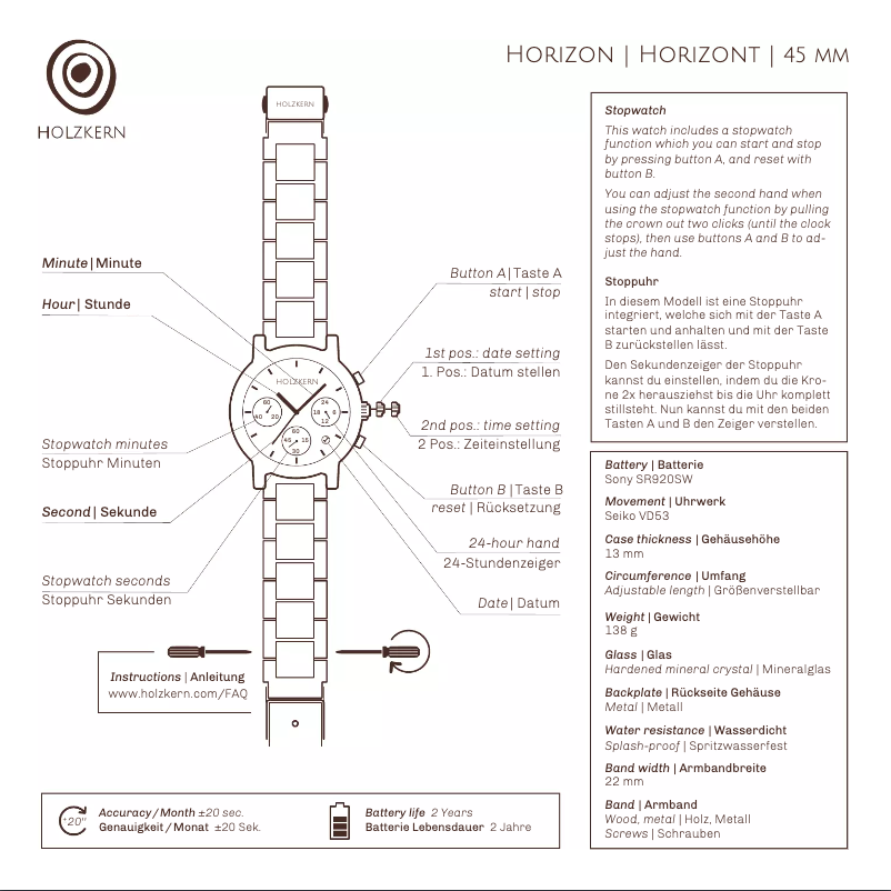 Page n°1 - Manuel utilisateur Holzkern Nebelschleier