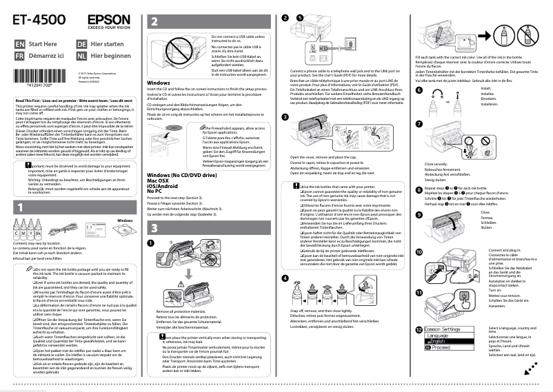 Página 1 del manual Guía de instalación Epson AcuLaser ECOTANK ET-4500