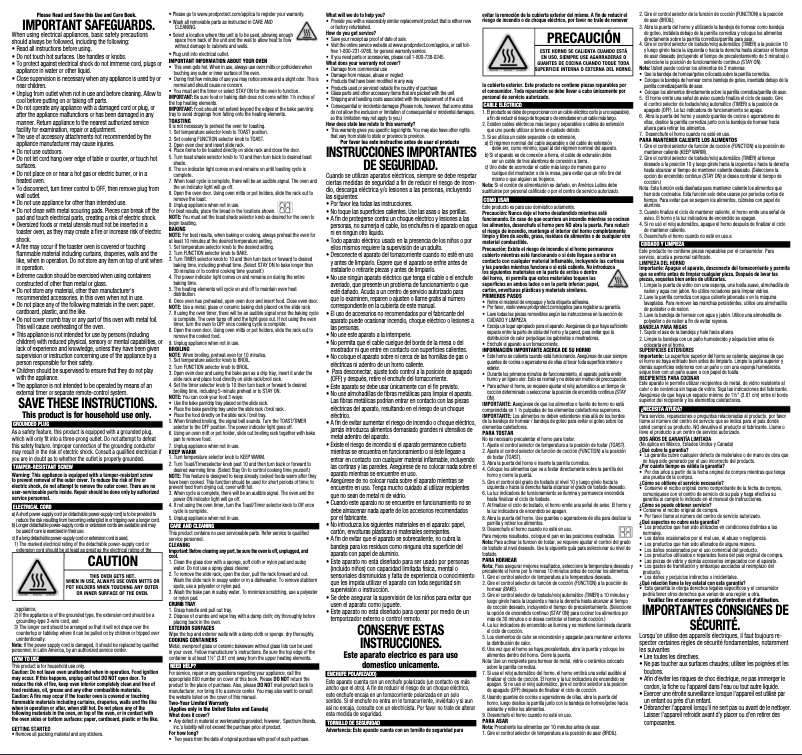 Imagen de la primera página del manual del dispositivo TO1313B