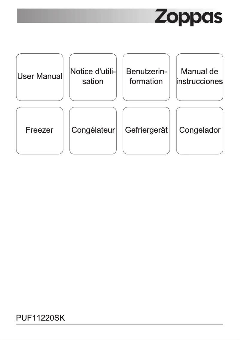 Page 1 de la notice Manuel utilisateur Zoppas PUF11220SK