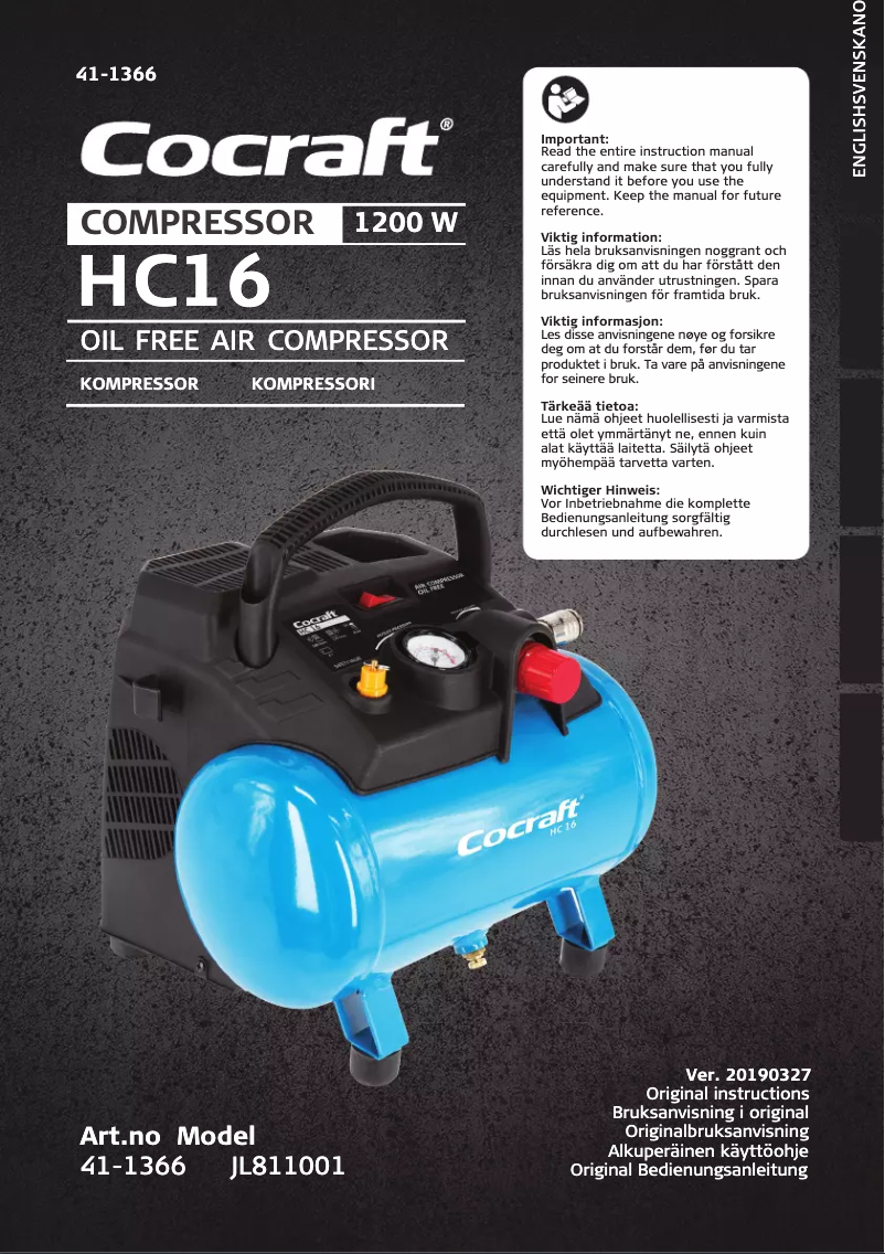 Page 1 de la notice Manuel utilisateur Cocraft JL811001