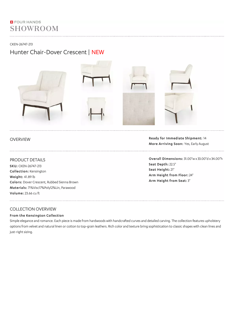 Page 1 de la notice Manuel utilisateur Four Hands CKEN-26747-213