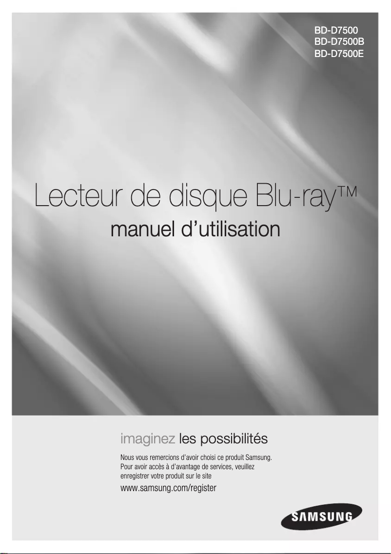Page 1 de la notice Manuel utilisateur Samsung BD-D7500E