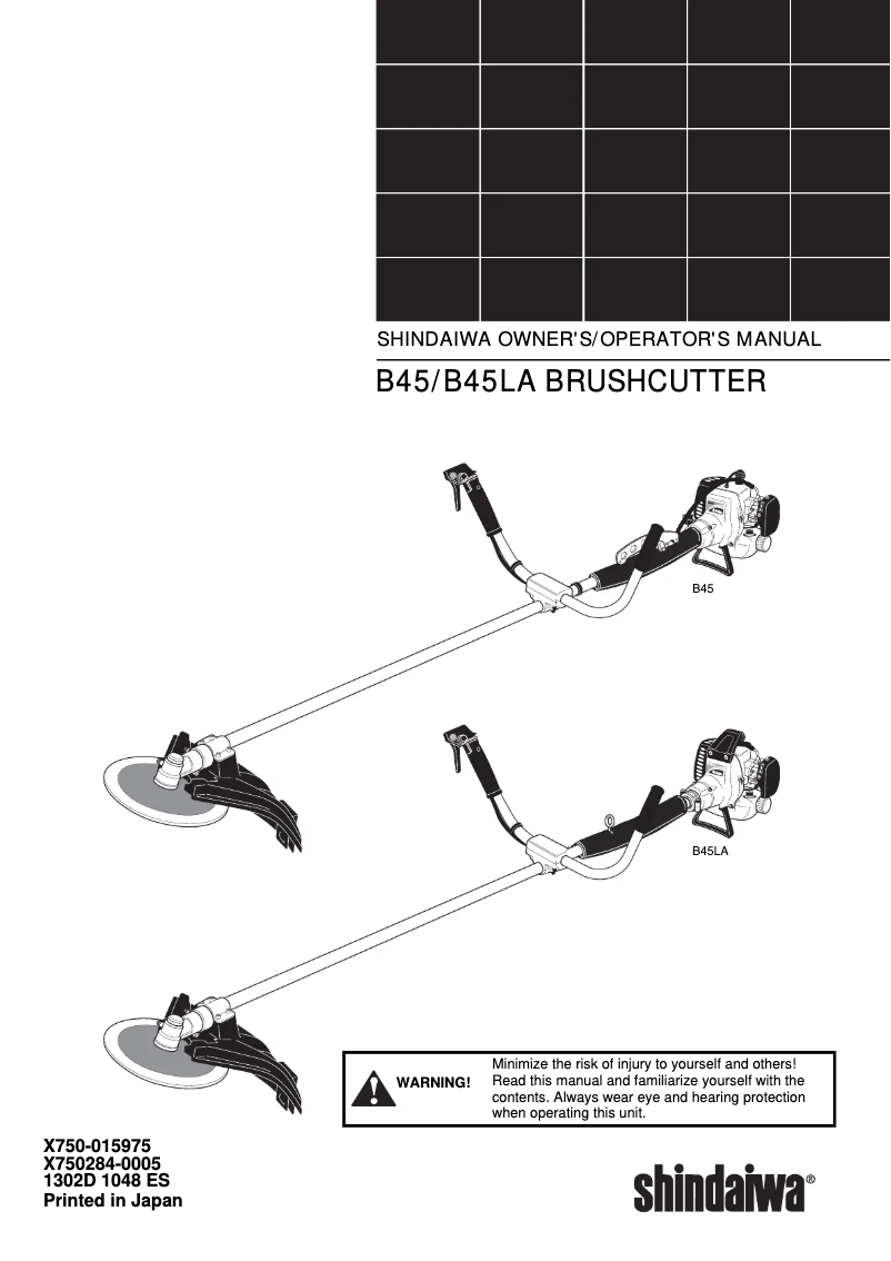 Page 1 de la notice Manuel utilisateur Shindaiwa B45