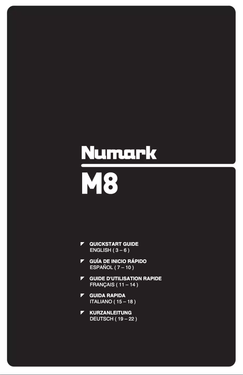 Page 1 de la notice Manuel utilisateur Numark M8