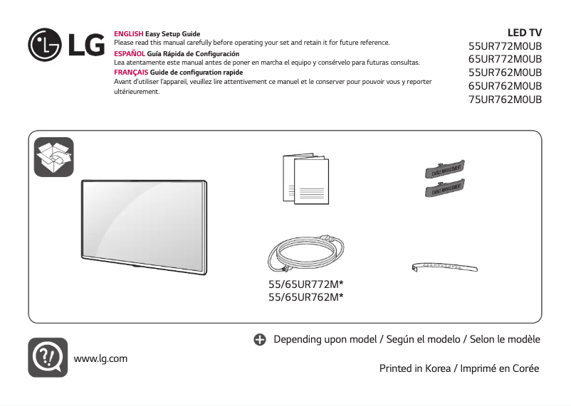 Image de la première page du manuel de l'appareil 65UR772M