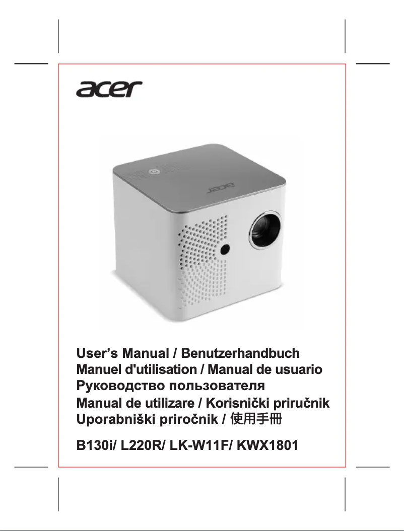 Página 1 del manual Manual de usuario Acer B130i