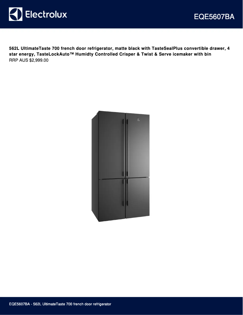 Imagen de la primera página del manual del dispositivo EQE5607BA