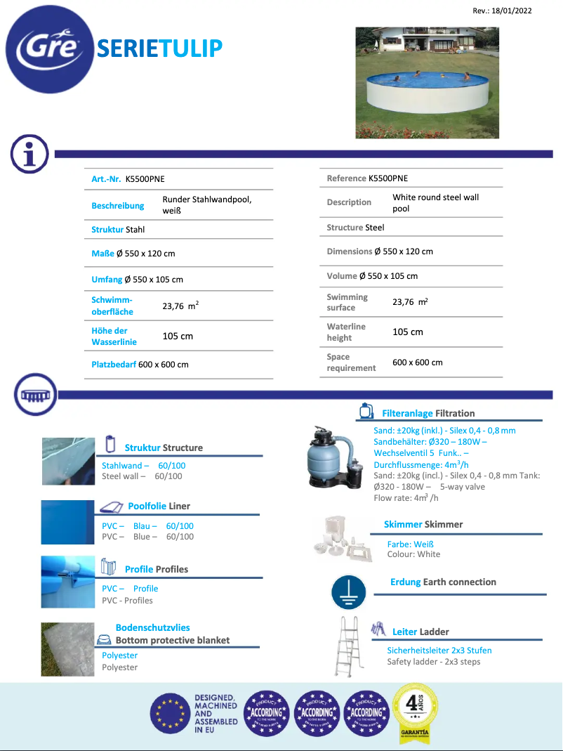 Image de la première page du manuel de l'appareil K5500PNE