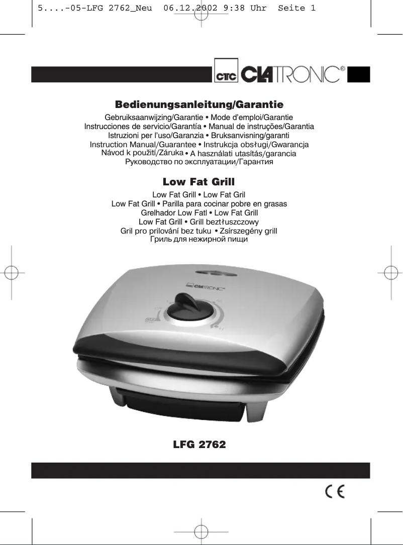 Página 1 del manual Manual de usuario Clatronic LFG 2762