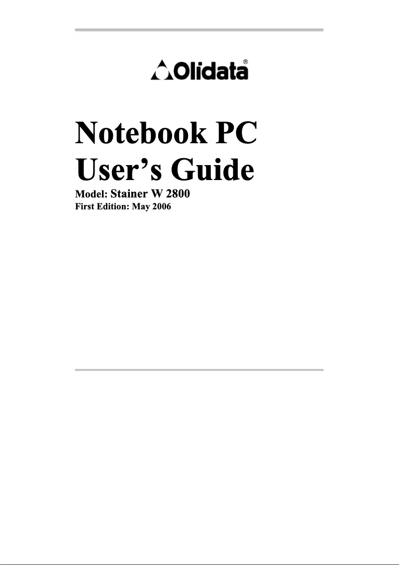 Page 1 de la notice Manuel utilisateur Olidata Stainer W 2800