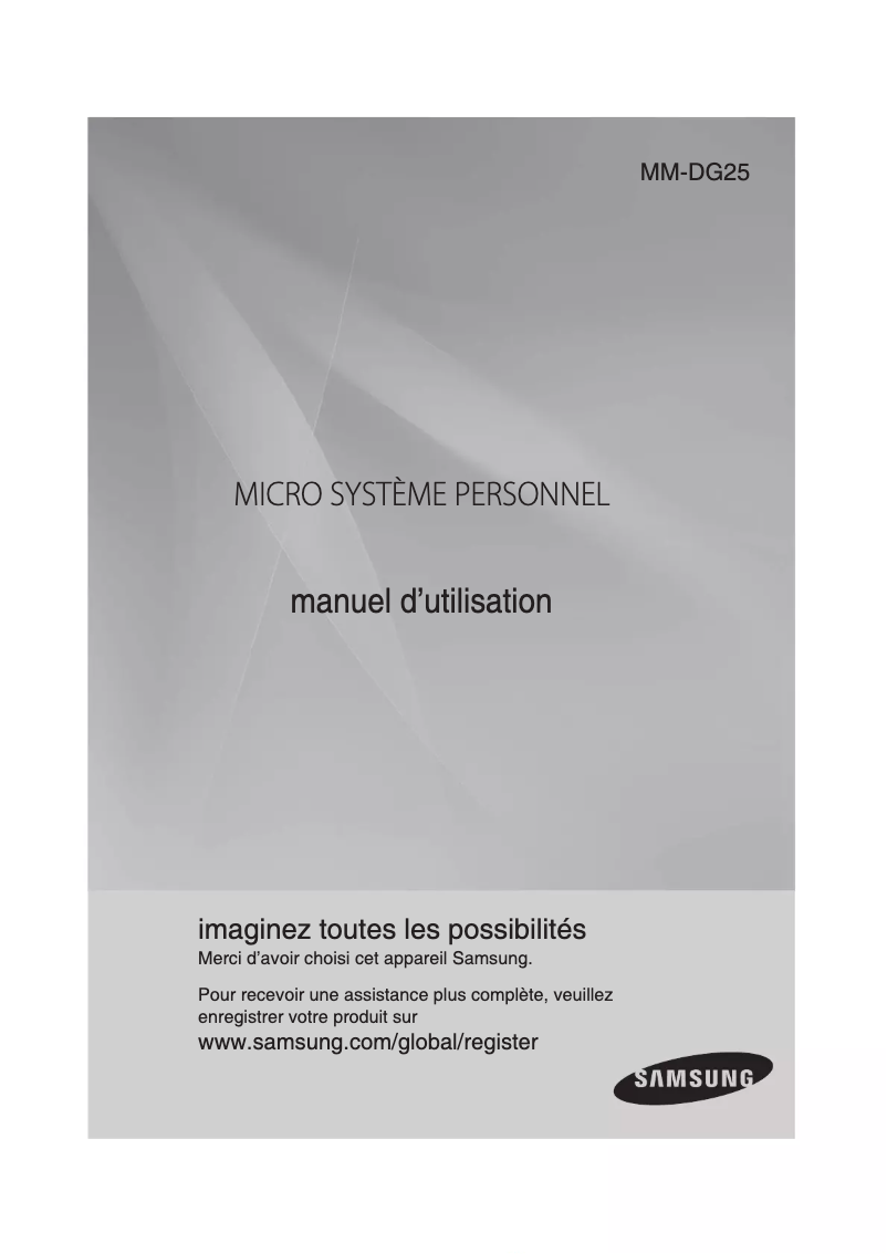 Page n°1 - Manuel utilisateur Samsung MM-DG25