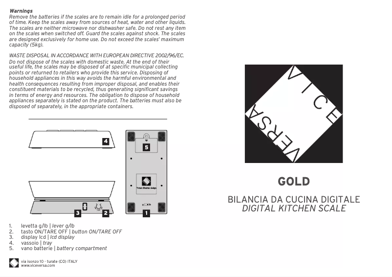 Page n°1 - Manuel utilisateur Vice Versa Gold 46285