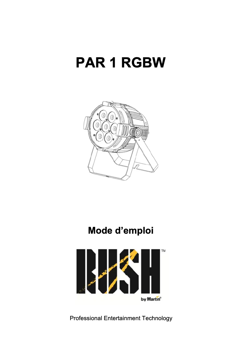 Page n°1 - Manuel utilisateur Martin RUSH PAR 1 RGBW