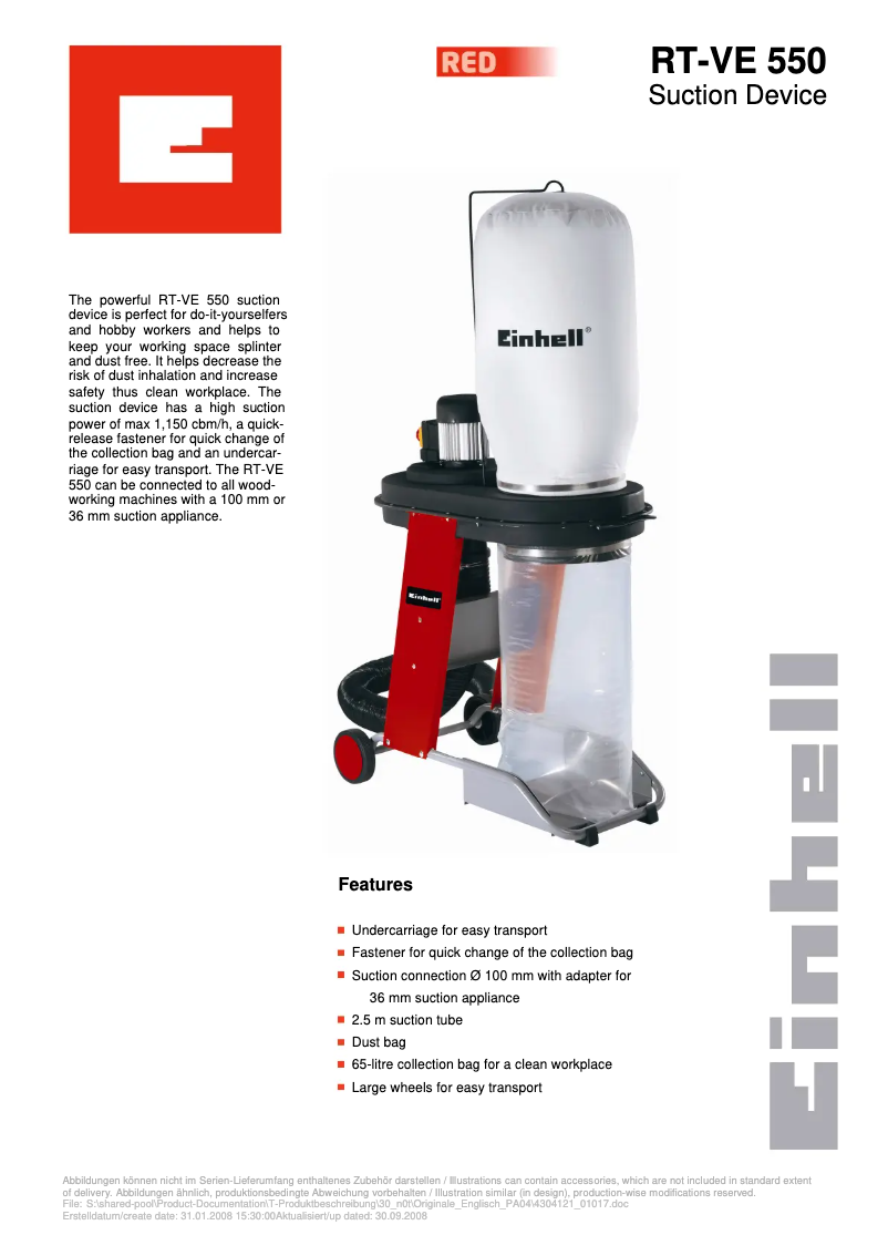 Image de la première page du manuel de l'appareil RT-VE 550