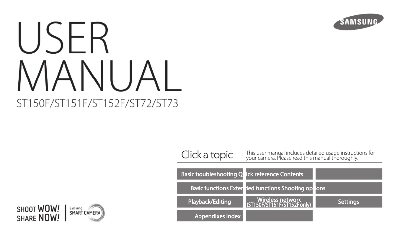 Page 1 de la notice Manuel utilisateur Samsung ST151F