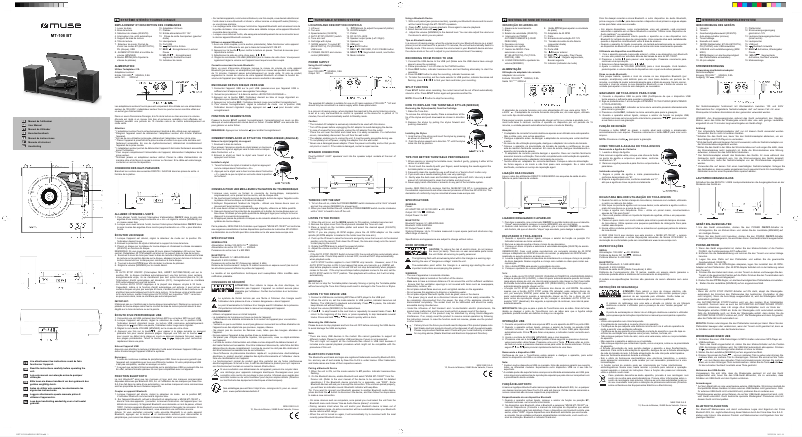 Página 1 del manual Manual de usuario Muse MT-108 BT